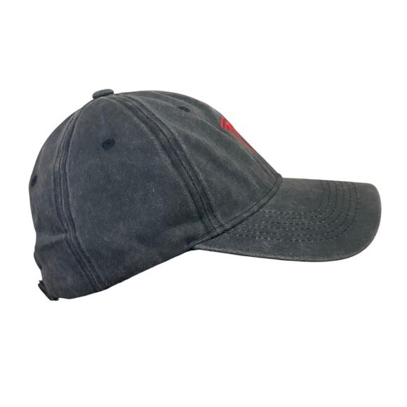 Adult Adjustable Tesla Gray Chambray Ballcap with Red Embroidered Logo NEW - Picture 4 of 7